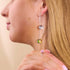 Rainbow Sky | .925 Sterling Silver | Galaxy Glass Chain Drop Threader Earrings